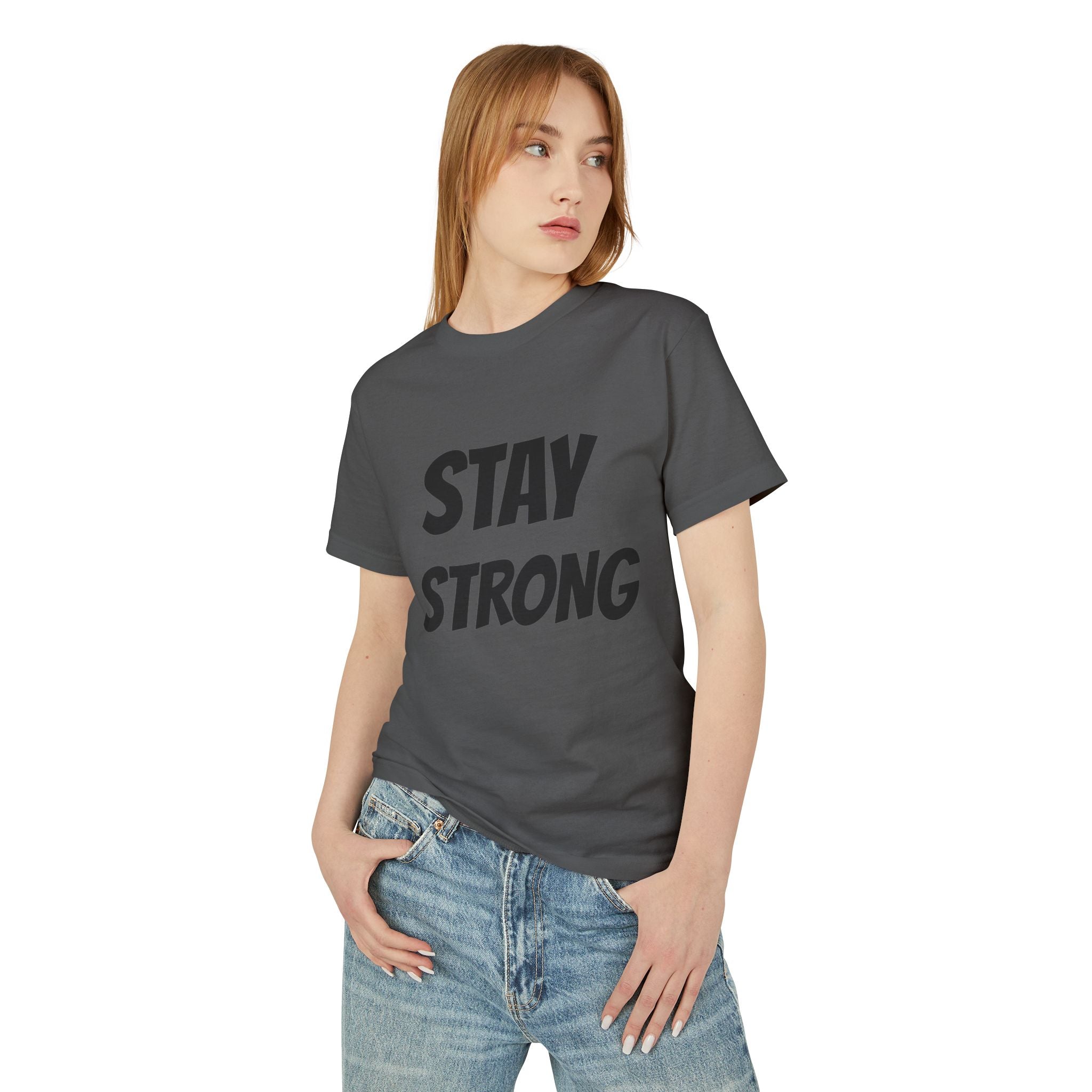Stay Strong Unisex Heavyweight Cotton Tee, Motivational T-Shirt, Inspirational Gift, Casual Wear, Fitness Apparel, Everyday Comfort